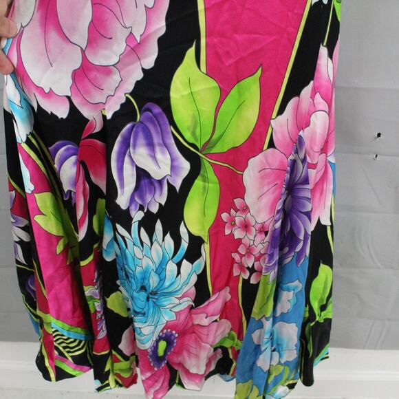 Cache Dress 6 Cruise Tulip Maxi Multi Floral Silk Maxi Gown Artsy Boho Chic Y2K - Picture 4 of 15
